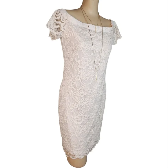 White lace floral midi dress - Picture 2 of 7